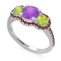 Halo Three Stone Attika Ring