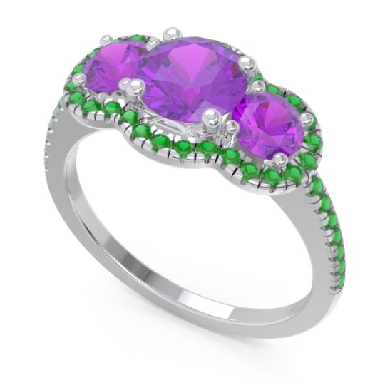 Halo Three Stone Attika Ring