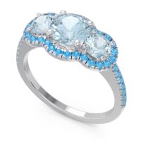 Halo Three Stone Attika Ring