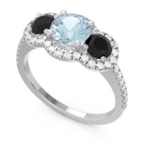 Halo Three Stone Attika Ring