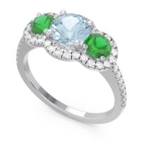 Halo Three Stone Attika Ring