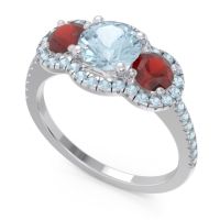 Halo Three Stone Attika Ring