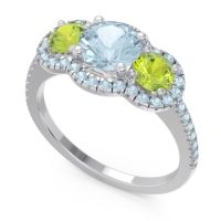 Halo Three Stone Attika Ring