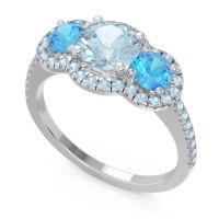 Halo Three Stone Attika Ring