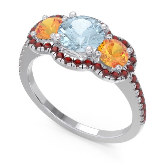 Halo Three Stone Attika Ring