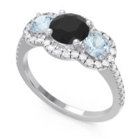 Halo Three Stone Attika Ring