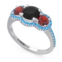 Halo Three Stone Attika Ring