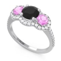 Halo Three Stone Attika Ring