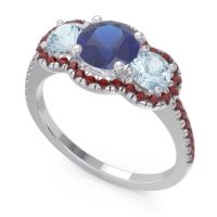 Halo Three Stone Attika Ring