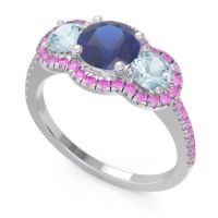 Halo Three Stone Attika Ring