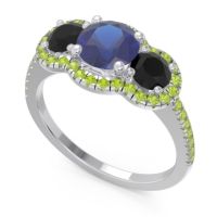 Halo Three Stone Attika Ring