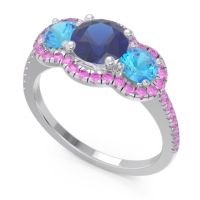 Halo Three Stone Attika Ring