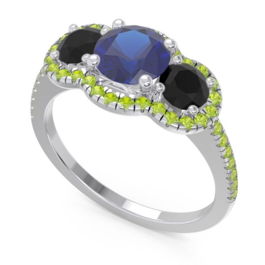 Halo Three Stone Attika Ring