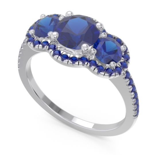 Halo Three Stone Attika Ring