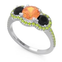 Halo Three Stone Attika Ring