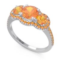 Halo Three Stone Attika Ring
