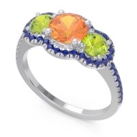 Halo Three Stone Attika Ring