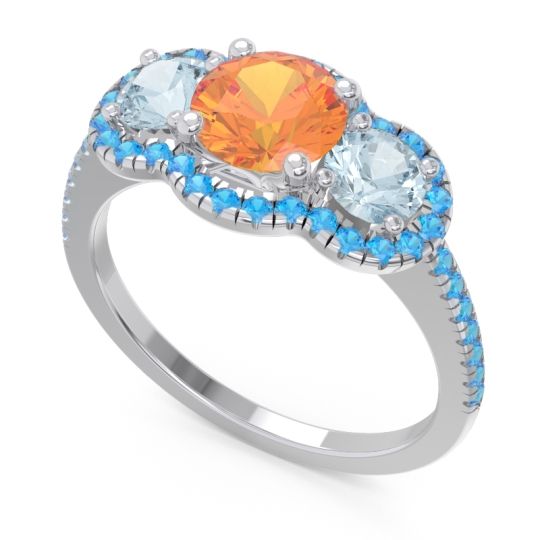 Halo Three Stone Attika Ring