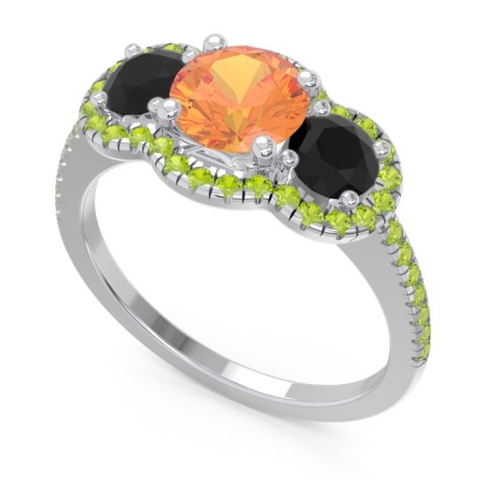 Halo Three Stone Attika Ring