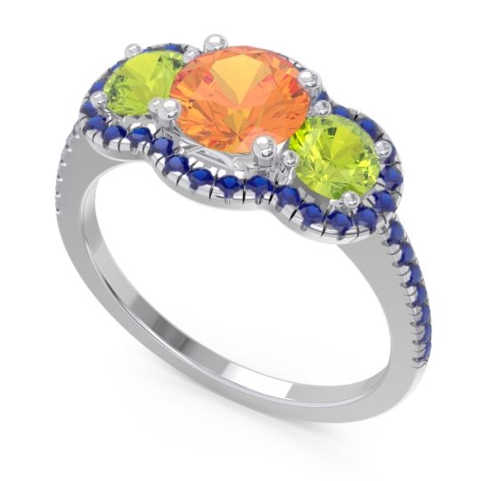 Halo Three Stone Attika Ring