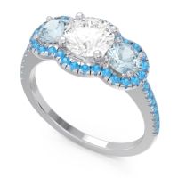 Halo Three Stone Attika Ring