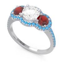 Halo Three Stone Attika Ring