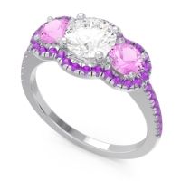 Halo Three Stone Attika Ring
