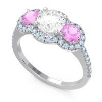 Halo Three Stone Attika Ring