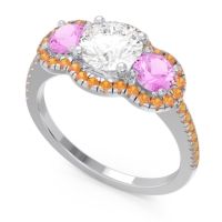 Halo Three Stone Attika Ring