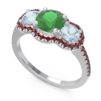 Halo Three Stone Attika Ring