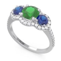Halo Three Stone Attika Ring
