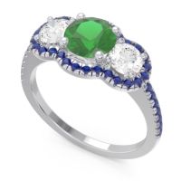Halo Three Stone Attika Ring