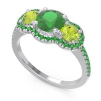 Halo Three Stone Attika Ring