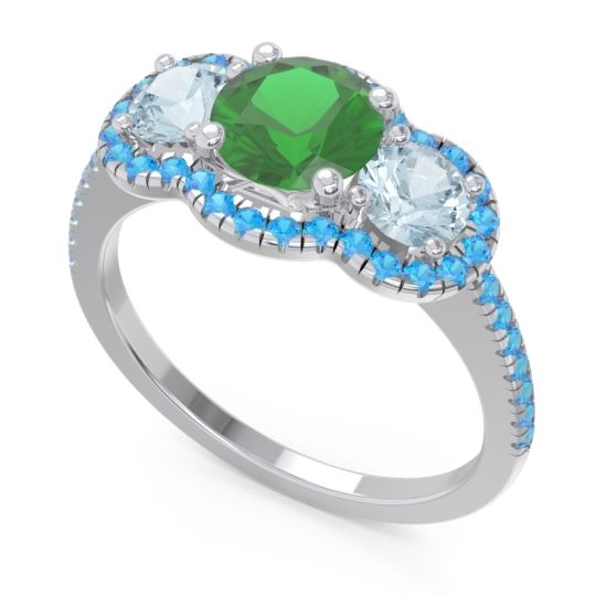 Halo Three Stone Attika Ring