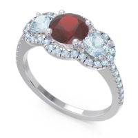Halo Three Stone Attika Ring