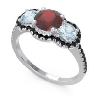 Halo Three Stone Attika Ring