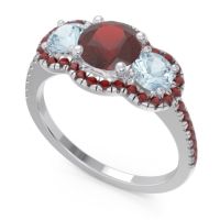 Halo Three Stone Attika Ring
