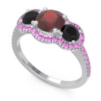 Halo Three Stone Attika Ring