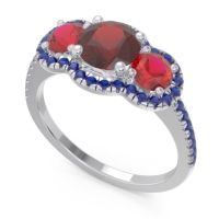 Halo Three Stone Attika Ring