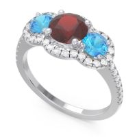 Halo Three Stone Attika Ring