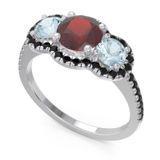Halo Three Stone Attika Ring