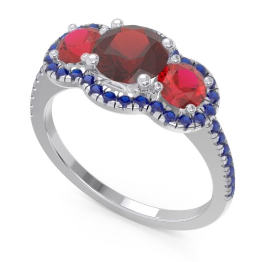 Halo Three Stone Attika Ring