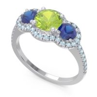 Halo Three Stone Attika Ring