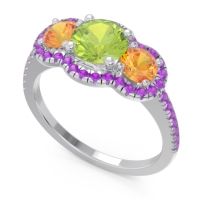 Halo Three Stone Attika Ring