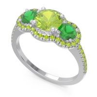 Halo Three Stone Attika Ring
