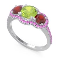 Halo Three Stone Attika Ring