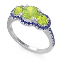 Halo Three Stone Attika Ring