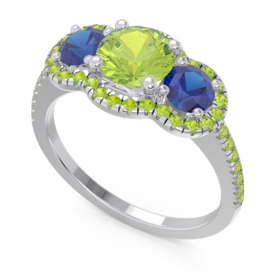 Halo Three Stone Attika Ring