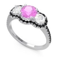 Halo Three Stone Attika Ring
