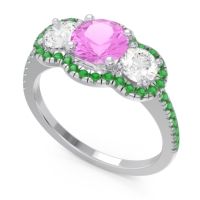 Halo Three Stone Attika Ring